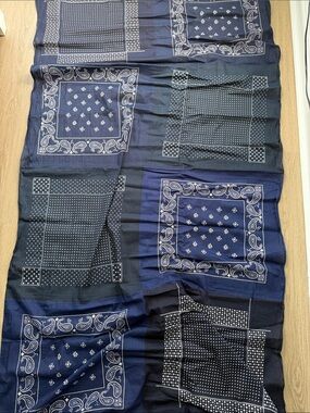 OVS Men Oversized Bandana Paisley Cotton Scarf Navy Blue NWT